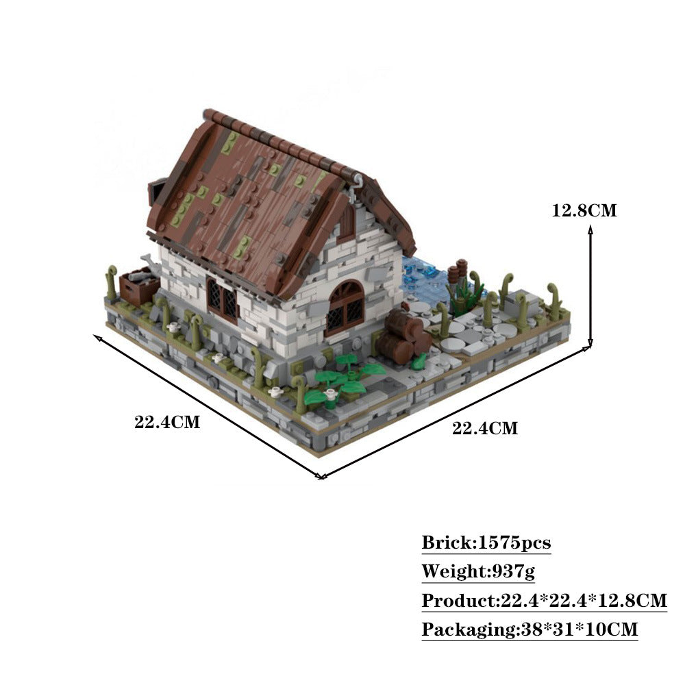 medieval fisherman's house building set | moc-136699 - 4