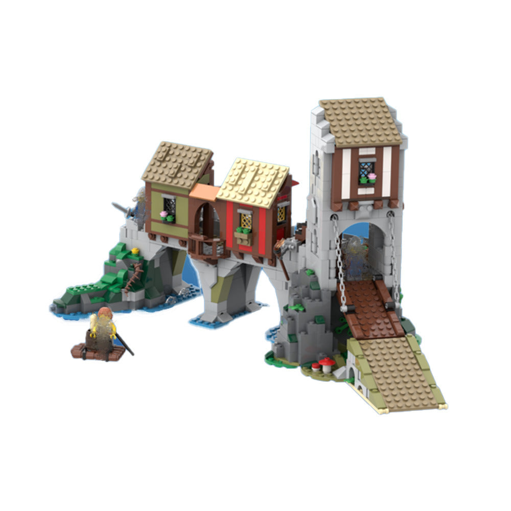 medieval merchant's bridge building set | expansion for set 10305 | moc-192417 - 1