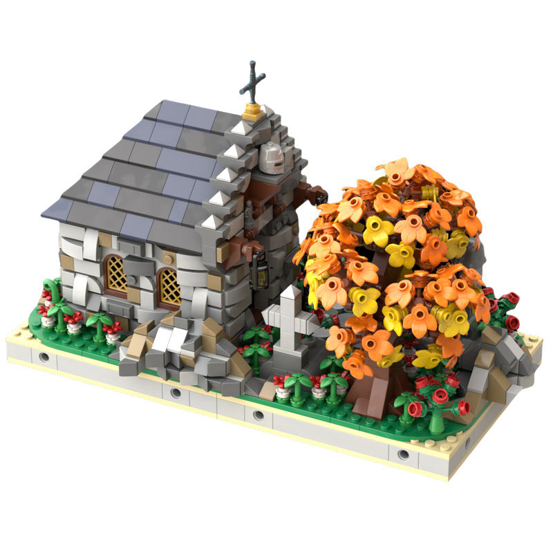 medieval small cemetery with a tomb building set | moc-89854 - 2