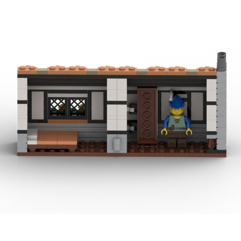 medieval small house building set | lion knight castle | moc-139130 - 3