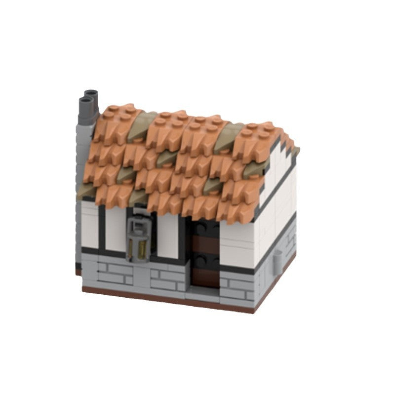 medieval small house building set | lion knight castle | moc-139130 - 4