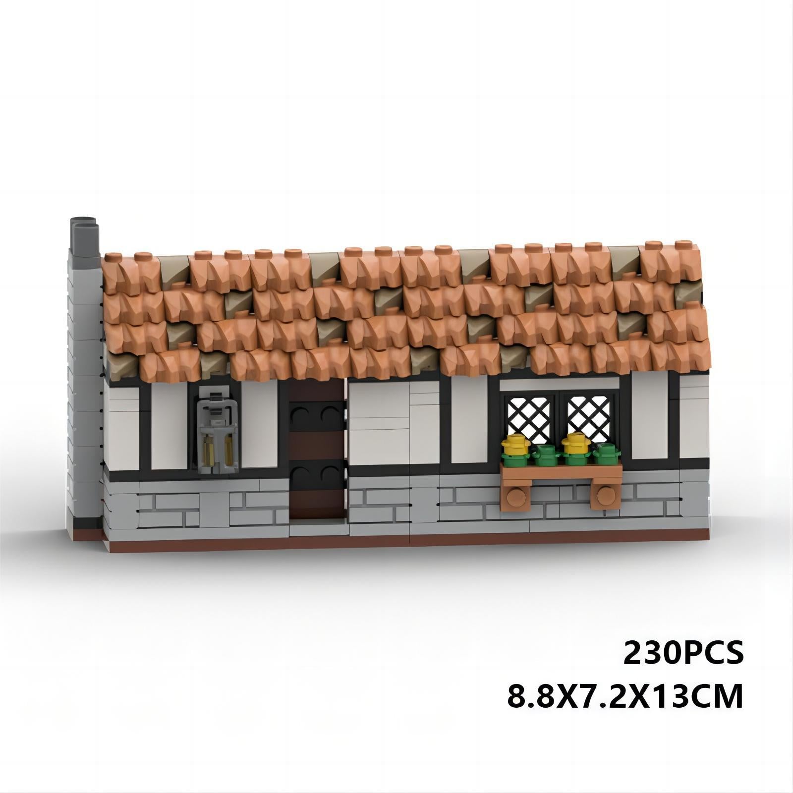 medieval small house building set | lion knight castle | moc-139130 - 5