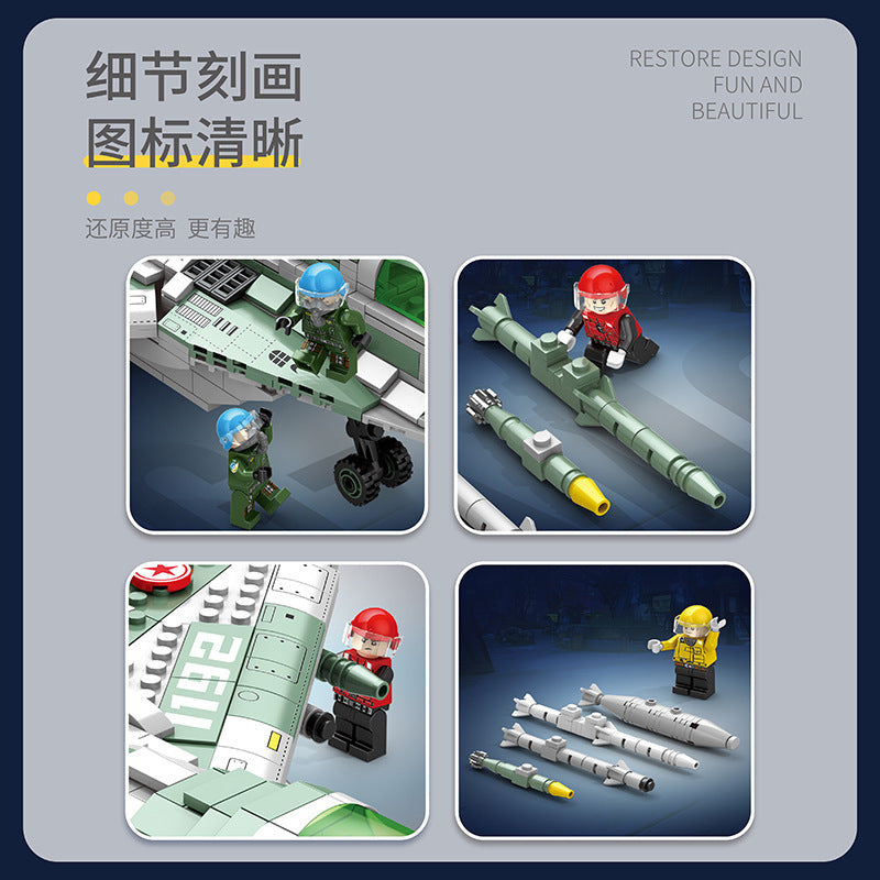mikiyan gurevich mig-29 fighter building block set - juhang 88008 - 3