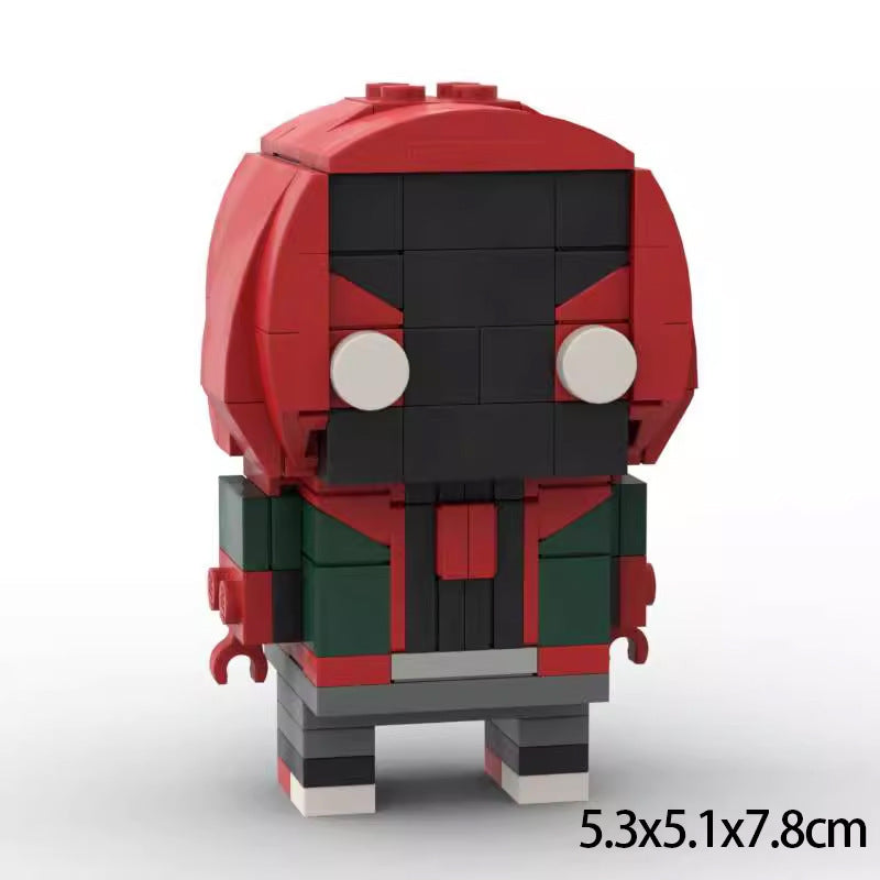 miles morales spider-verse moc brickheadz set | lego compatible - 1
