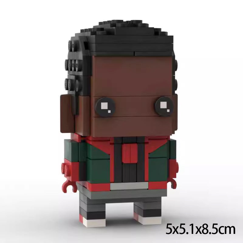 miles morales spider-verse moc brickheadz set | lego compatible - 2