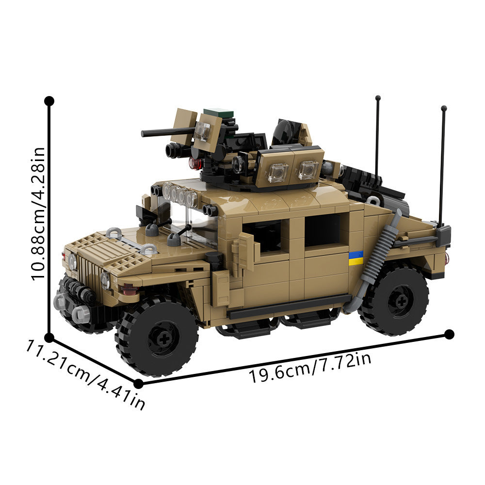 military hummer armored vehicle building set | lego-compatible - 4