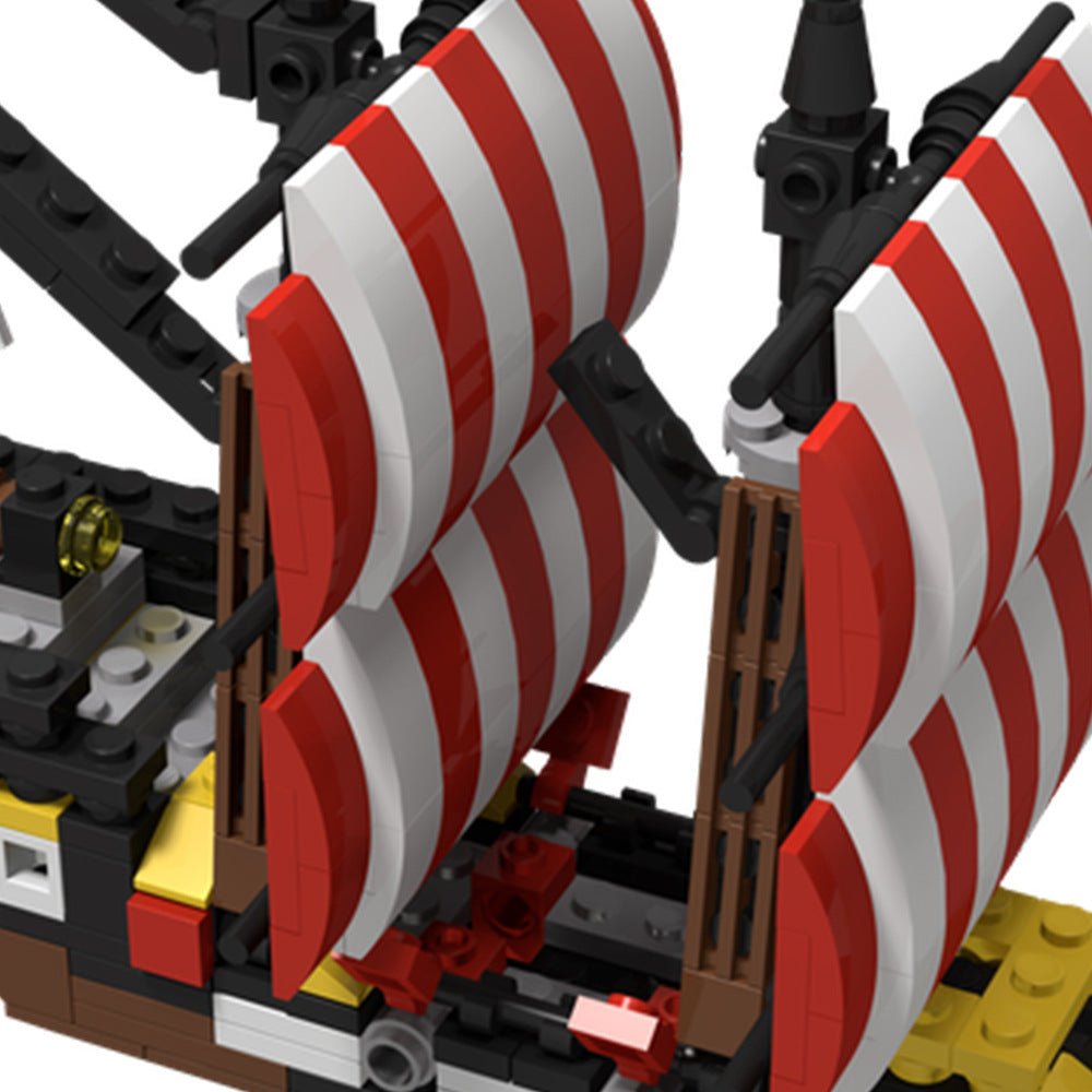 mini black seas barracuda ship building set | moc-145844 - 4
