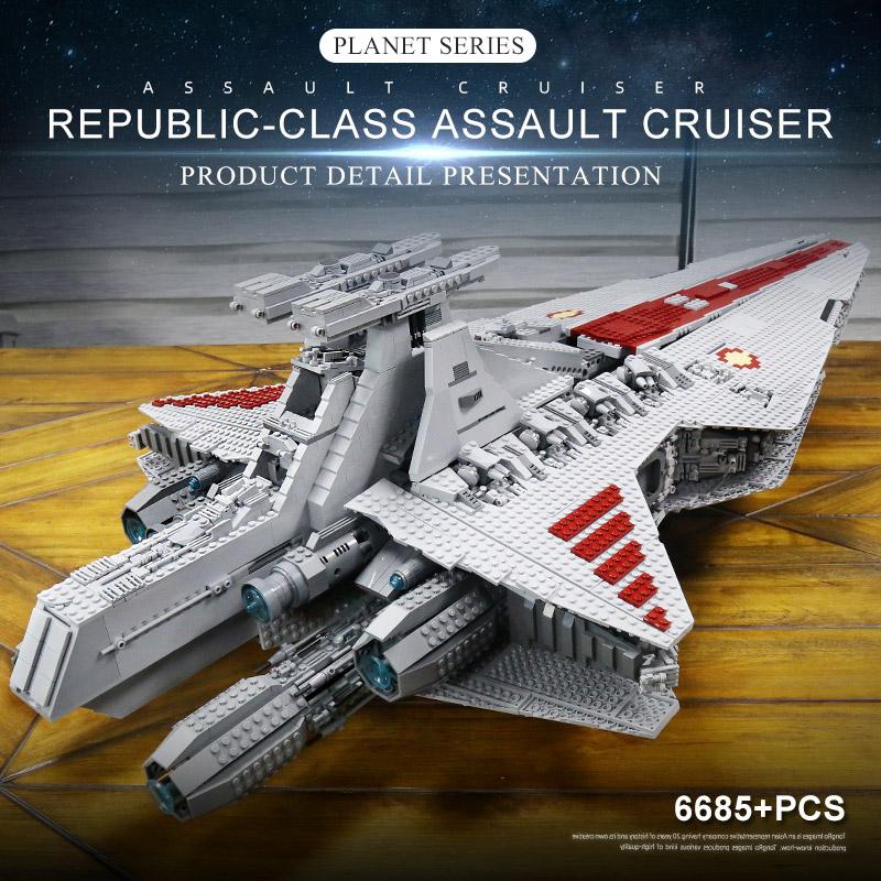 moc-0694 republic attack cruiser star destroyer bricks set - mould king - 3