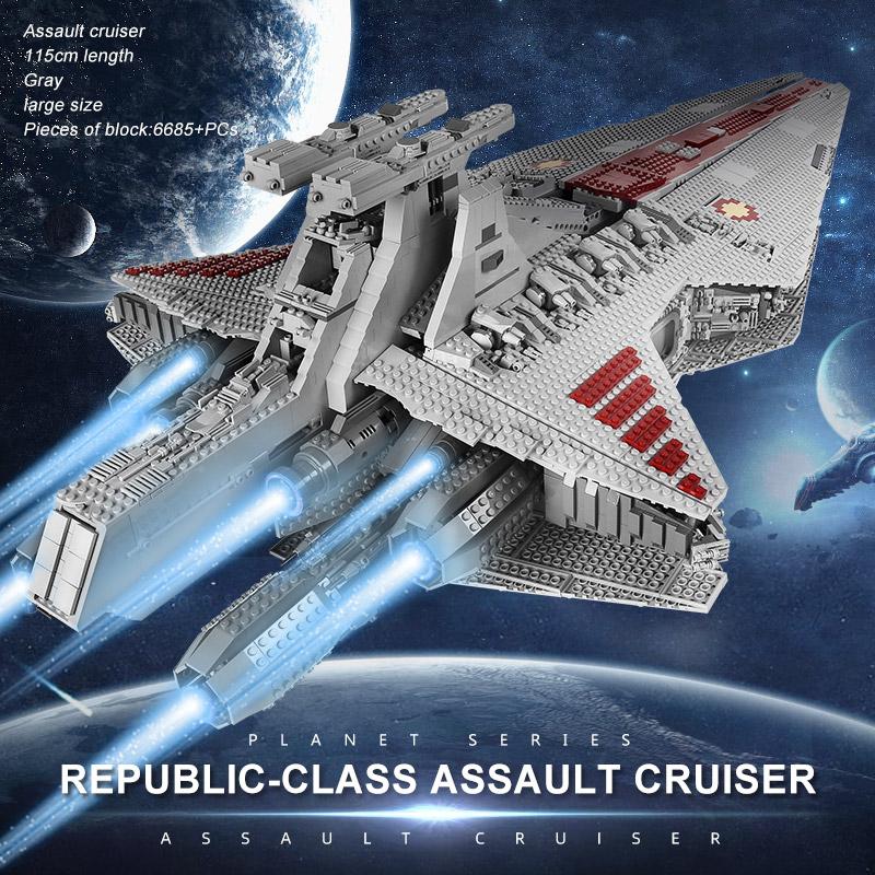 moc-0694 republic attack cruiser star destroyer bricks set - mould king - 5