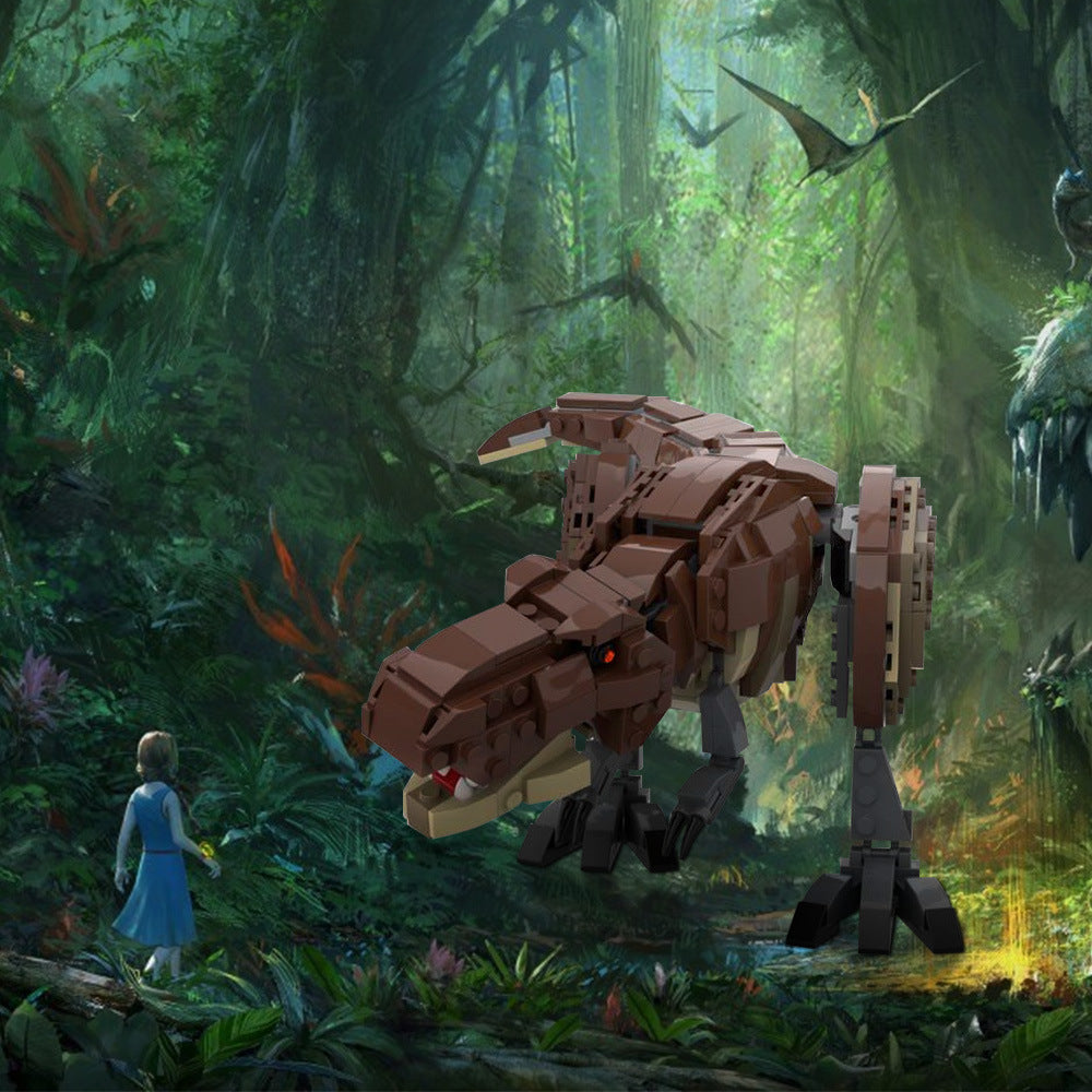 moc-102545 tyrannosaurus rex minifigure scale building set - 1