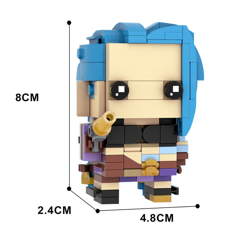 moc-103182 jinx brickheadz - arcane league of legends - 4