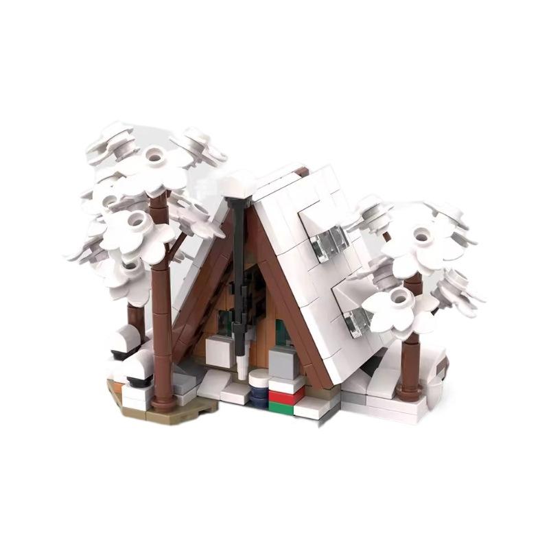 moc-135179 mini 21338 a-frame cabin - winter version - 329 pcs - 5