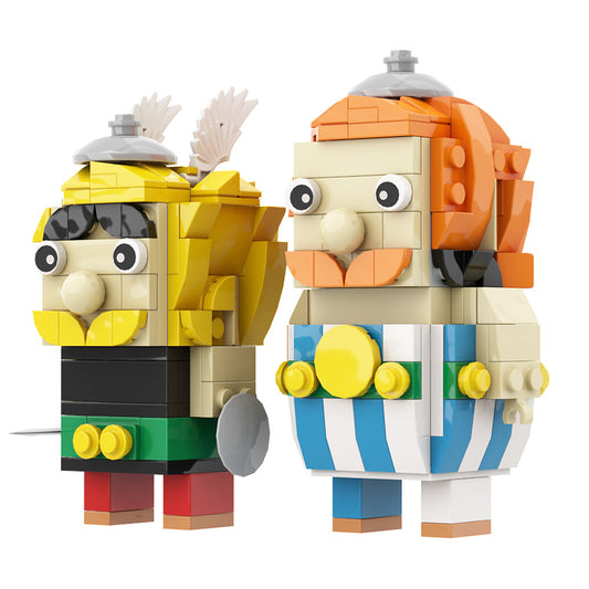 moc-16306 asterix and obelix brickheadz - gobricks - 2