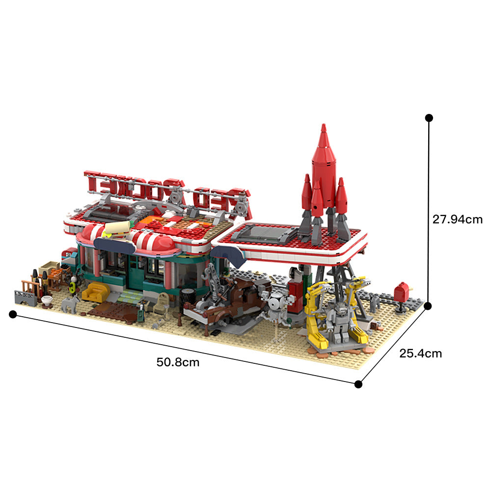 moc-180677 red rocket modular gas station from fallout - 4