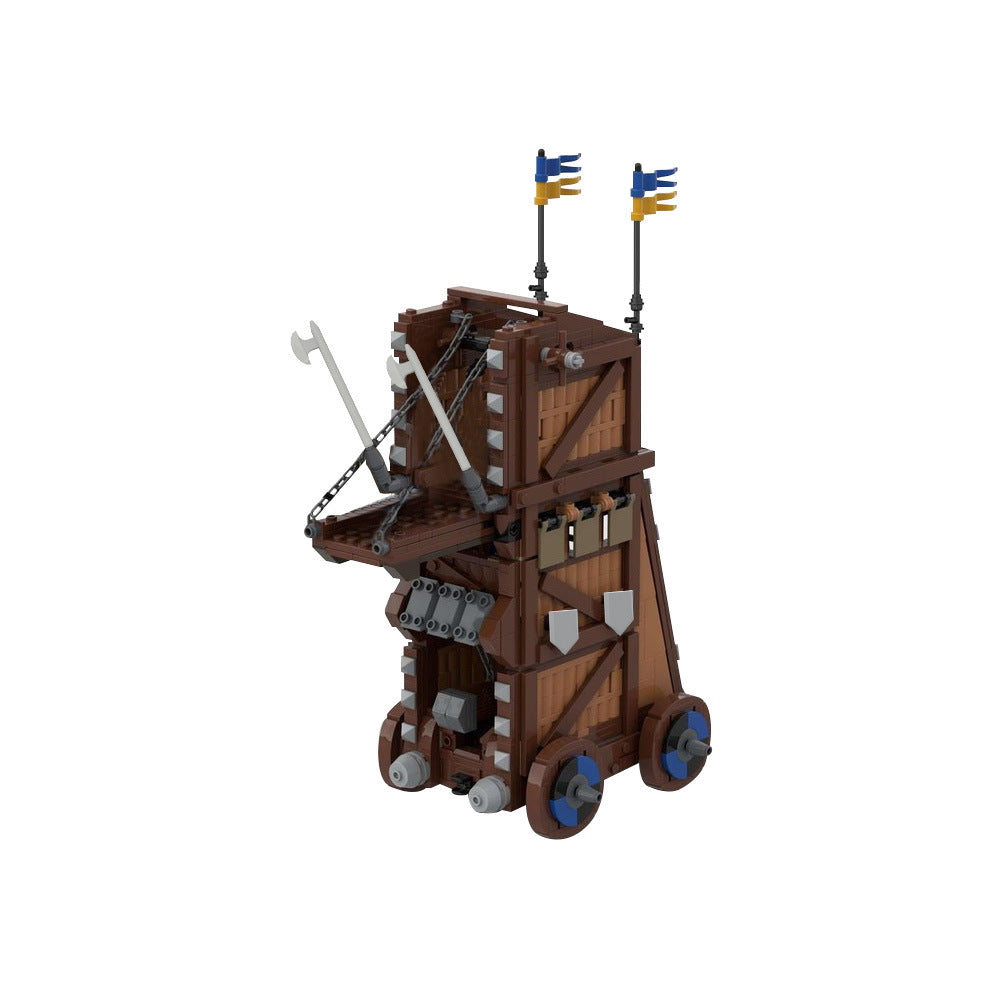 moc-191624 black falcon siege tower building set | gobricks - 2