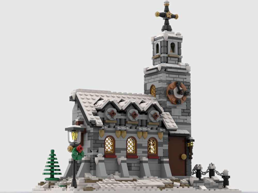 moc-58208 little winter church 1074 pcs