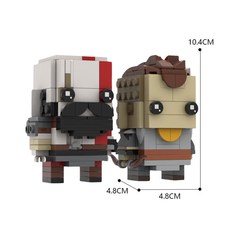 moc-75471 kratos and atreus brickheadz from god of war - 269 pcs - 3
