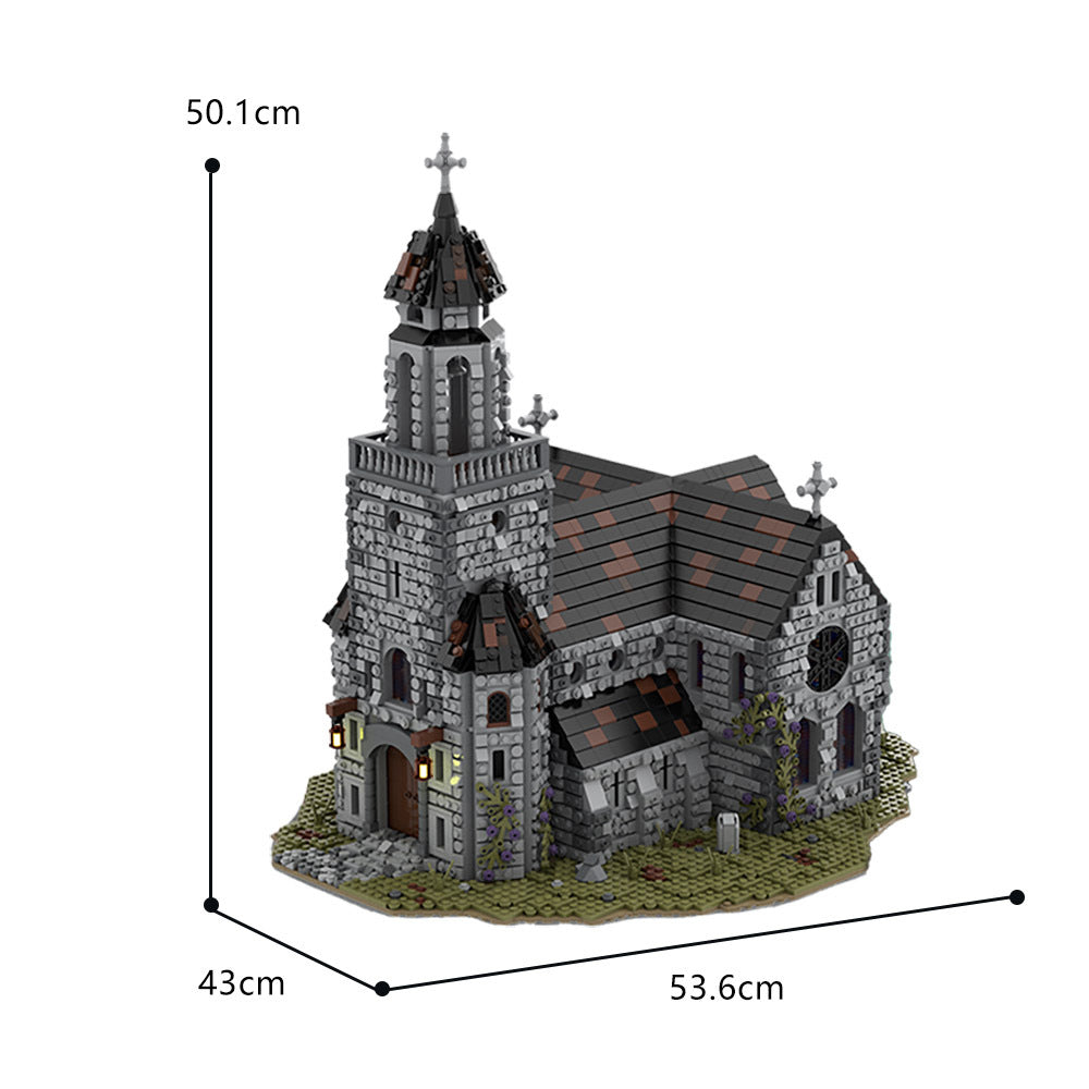 moc-76813 medieval cathedral european medieval castle - 6561 pcs - 3