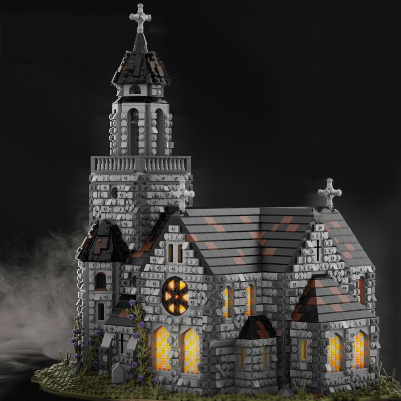 moc-76813 medieval cathedral european medieval castle - 6561 pcs - 6