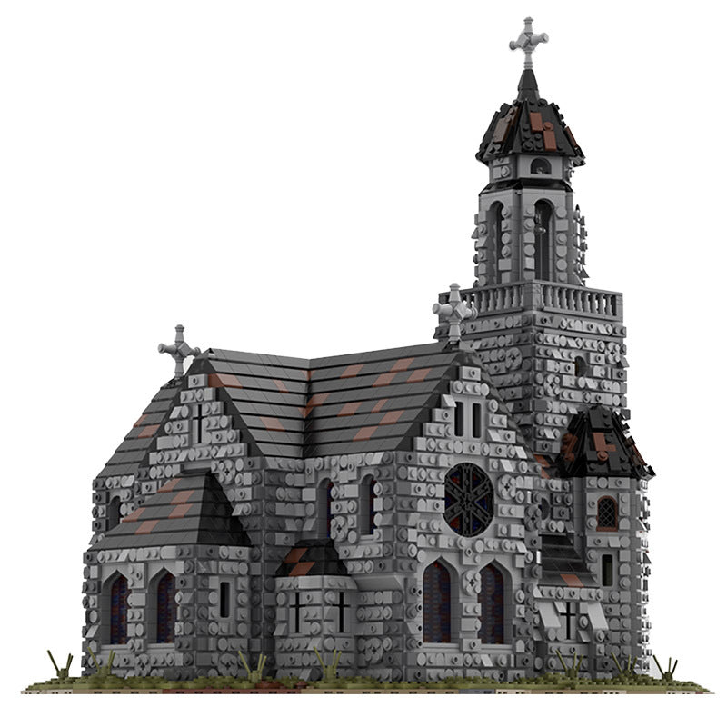 moc-76813 medieval cathedral european medieval castle - 6561 pcs - 8