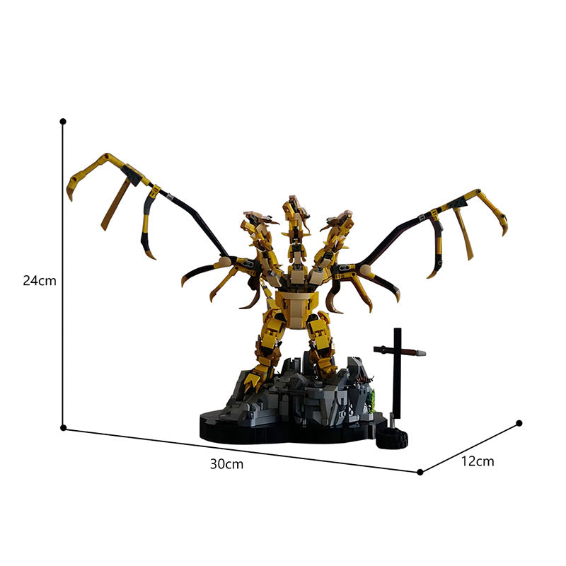 moc-86791 king ghidorah/monster zero godzilla - 741 pcs - 3