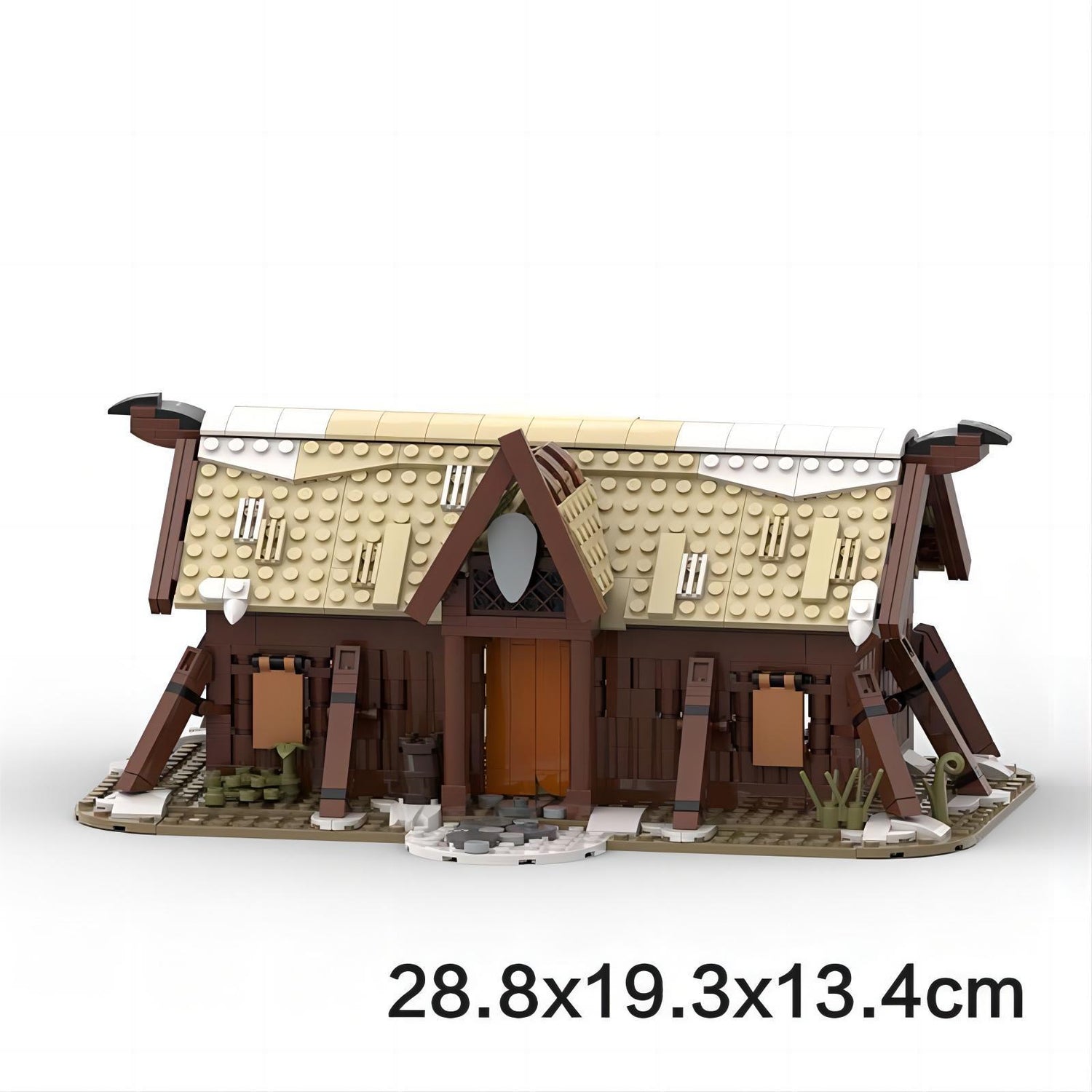 moc set - viking longhouse diy building model ornaments - 640 pcs - 6