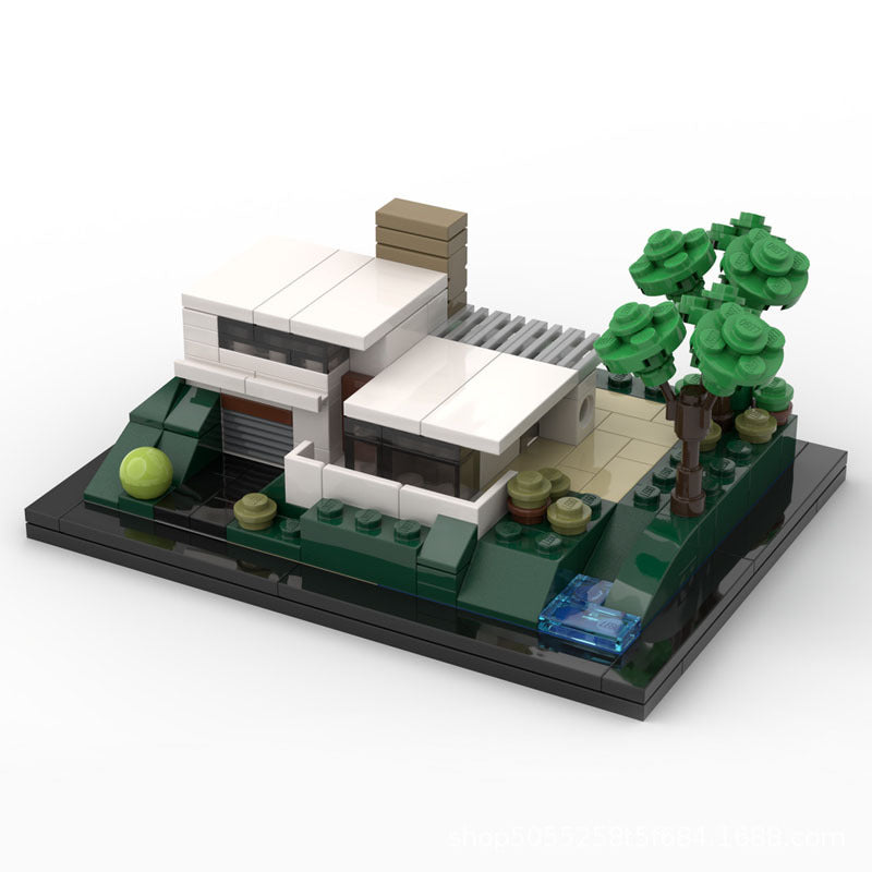 modern villa archidoodle building set | moc-25360 - 2