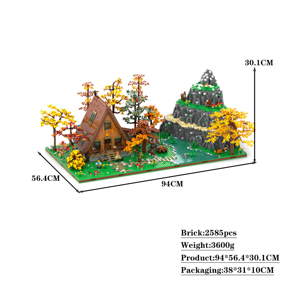 nature diorama and display for set 21338 a-frame cabin building set | moc-175981 - 2