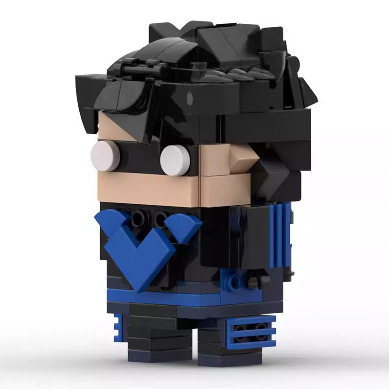 nightwing brickheadz moc set | lego-compatible superhero toy - 2