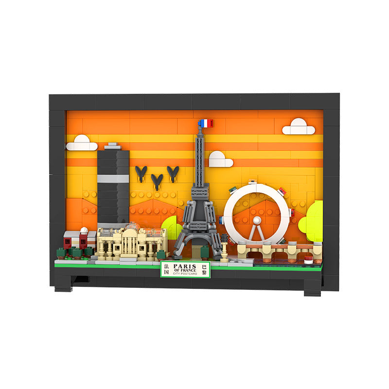 paris city postcard - building blocks set - wange bricks - 598 pcs - 3