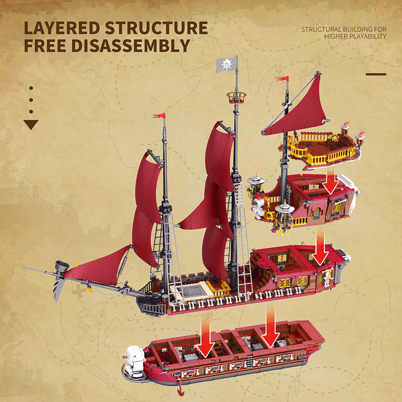 pirate revenge pirate ship building blocks - 3066 pcs reobrix 66010 - 3