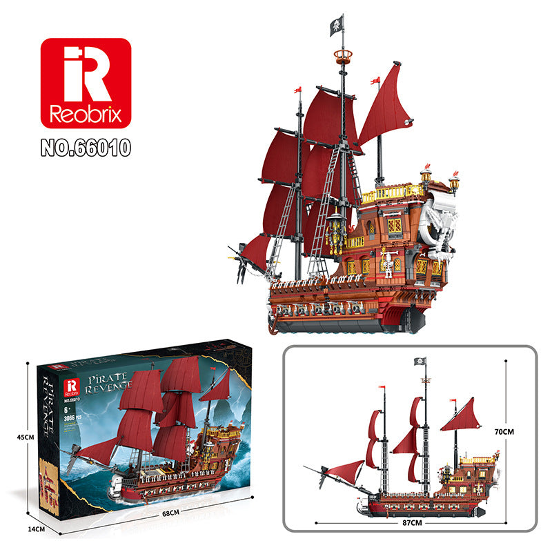 pirate revenge pirate ship building blocks - 3066 pcs reobrix 66010 - 6