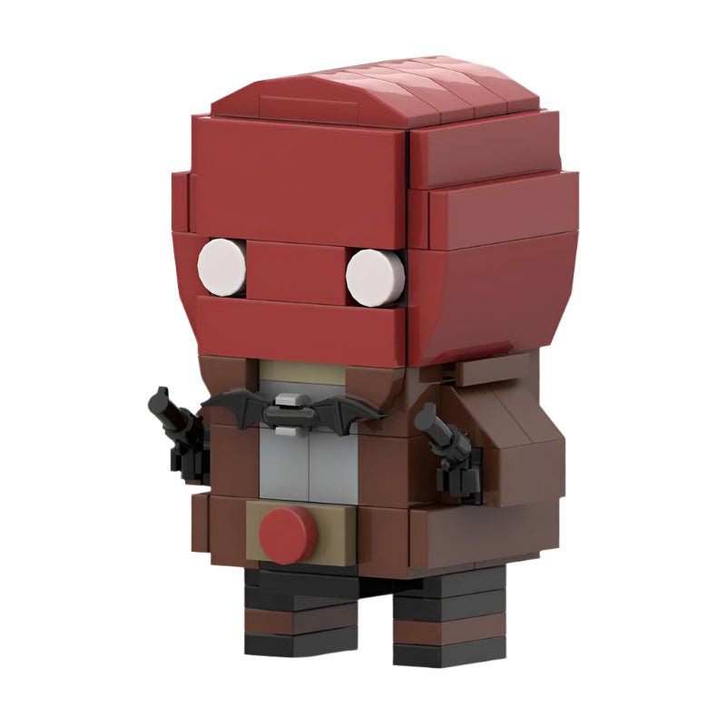 red hood brickheadz moc set | lego-compatible superhero figure - 4