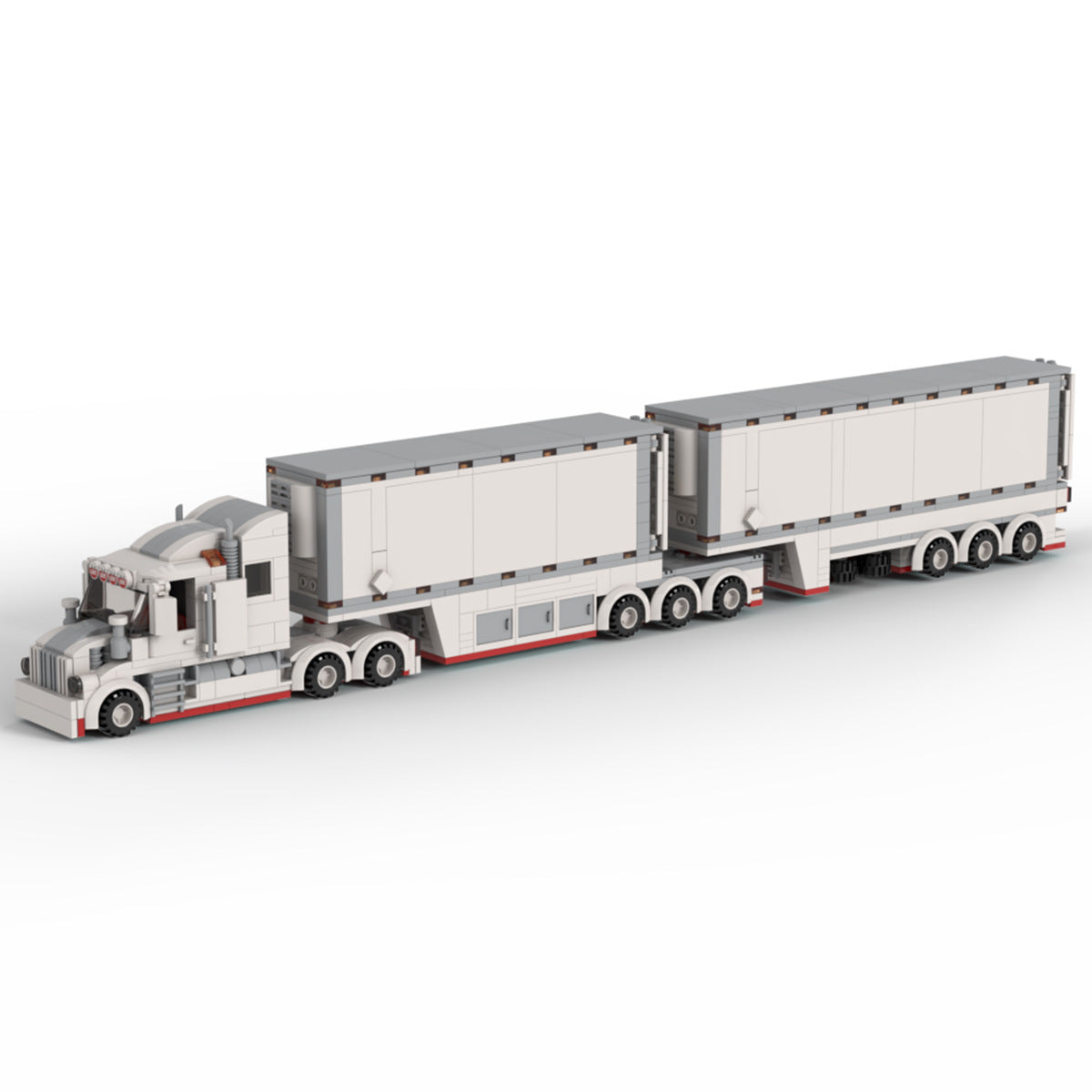 refrigerated b-type dual transport truck building set | lego compatible - 1