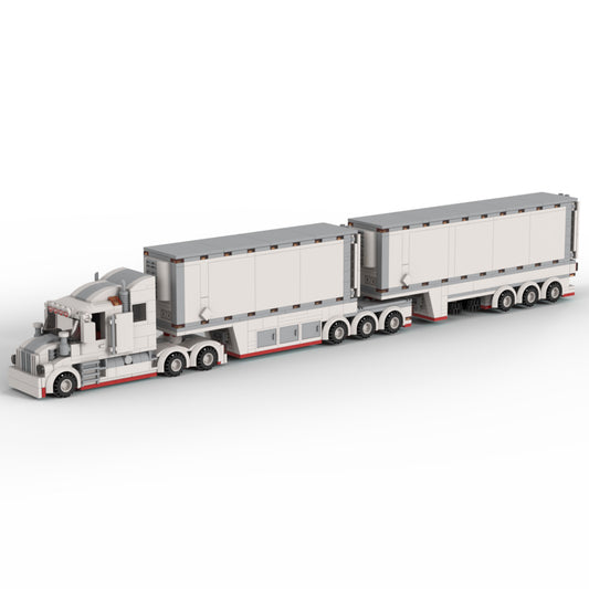 refrigerated b-type dual transport truck building set | lego compatible - 1