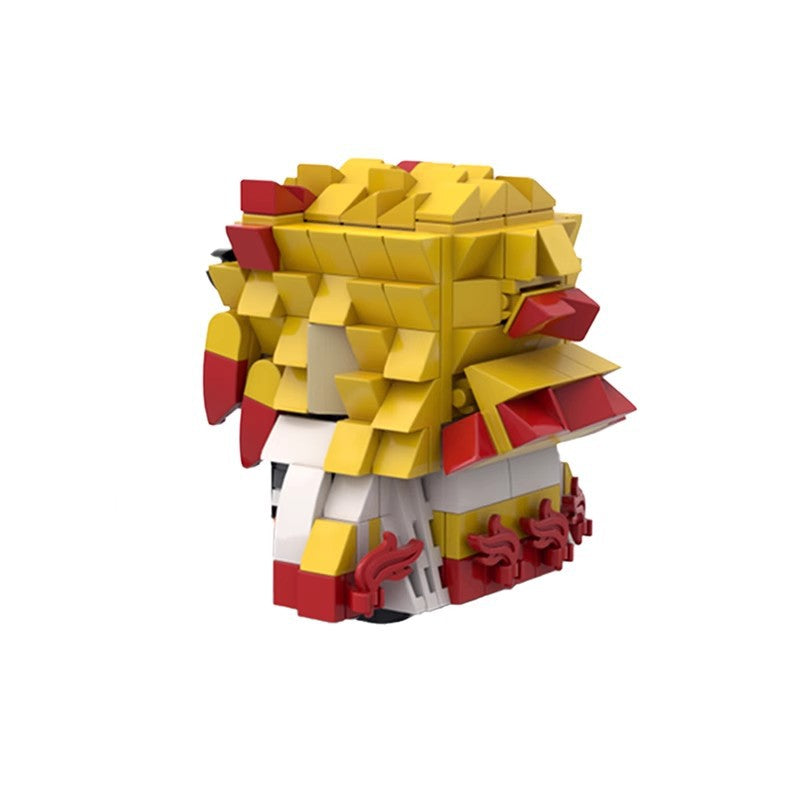 rengoku kyojiro brickheadz building set | demon slayer | moc-82983 - 4