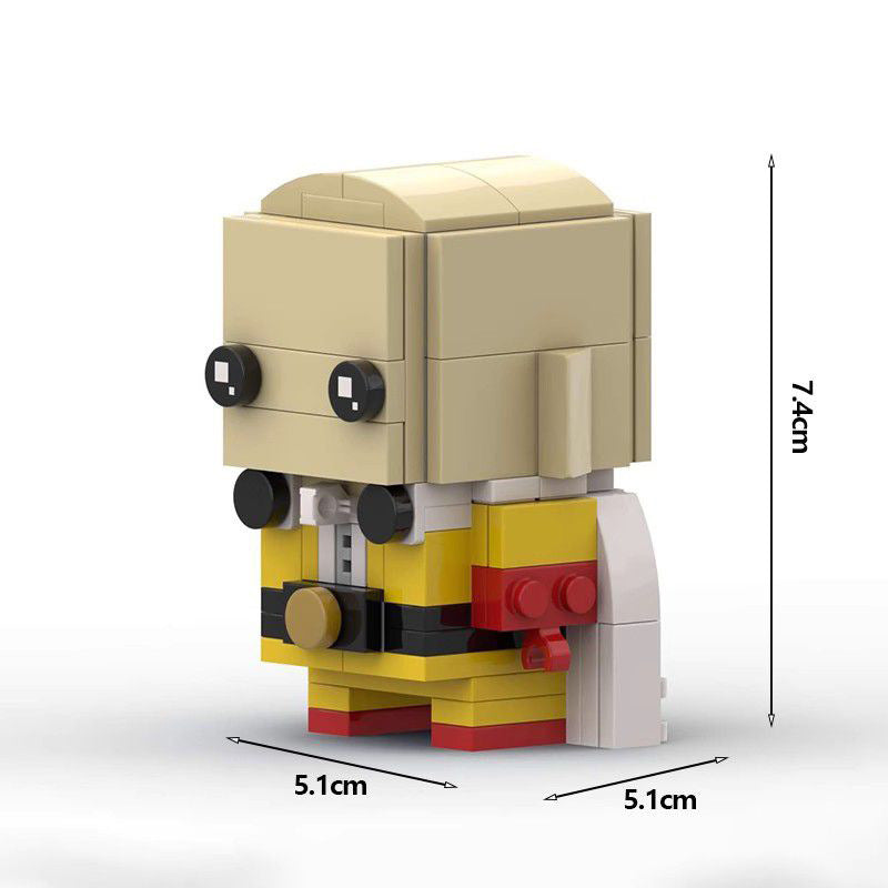 saitama brickheadz moc set | one punch man | lego-compatible anime toy - 4