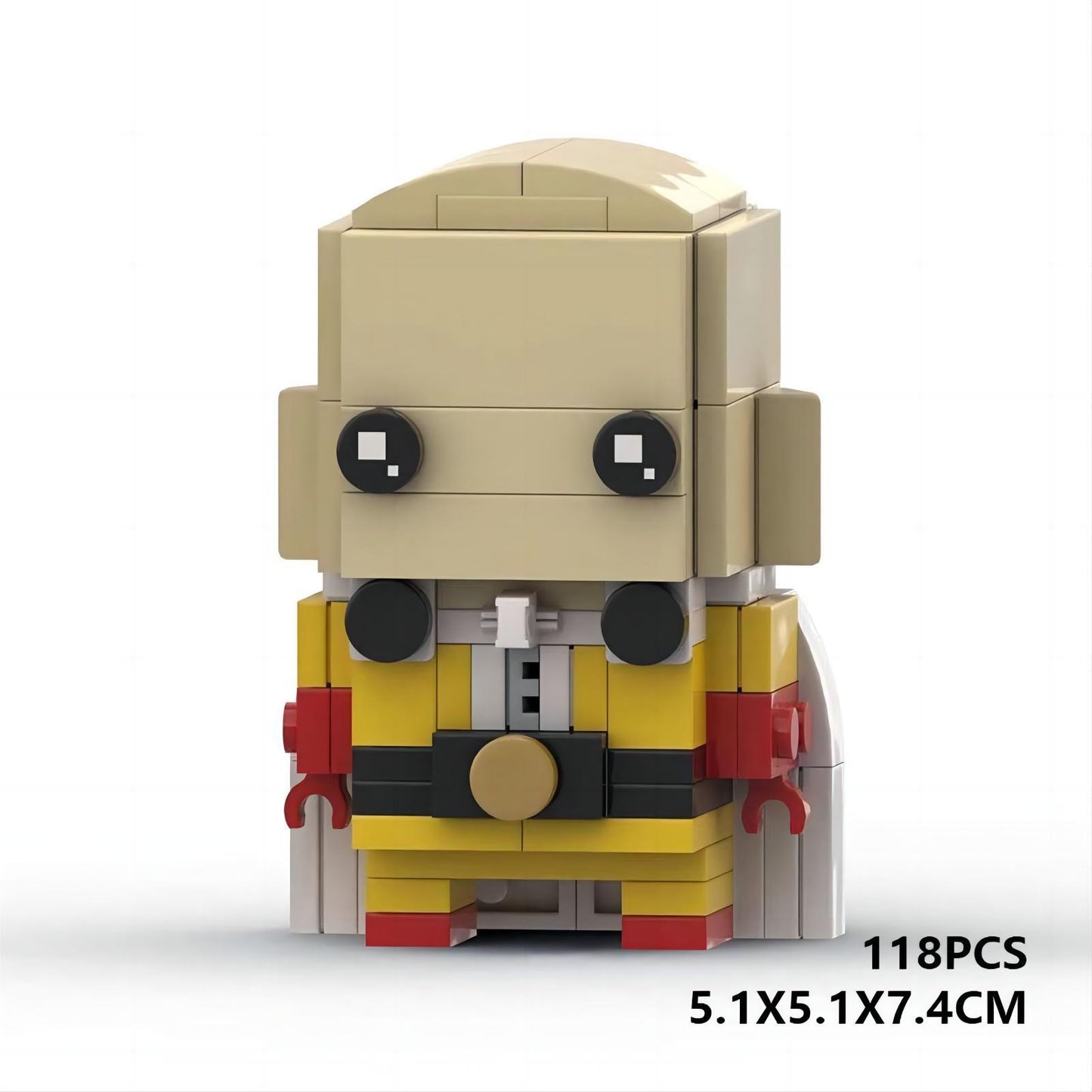 saitama brickheadz moc set | one punch man | lego-compatible anime toy - 6