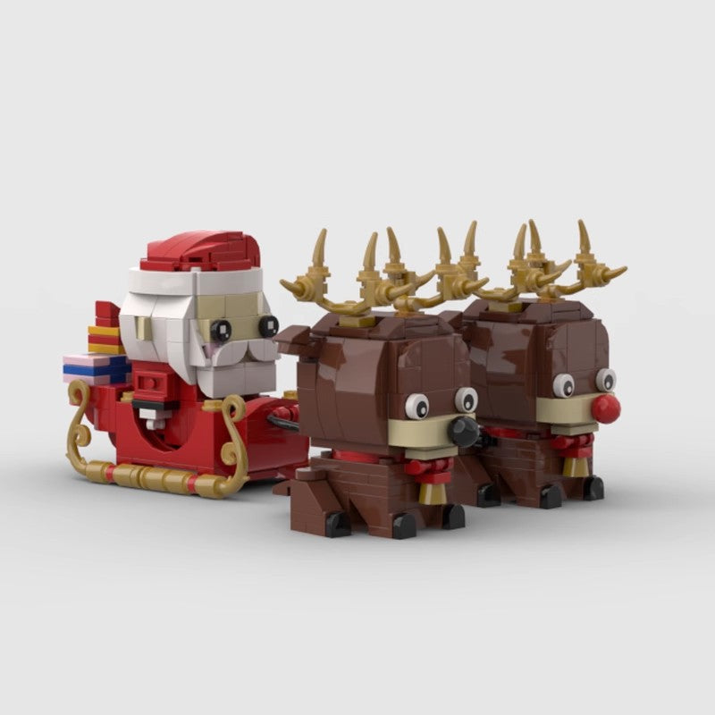 santa claus and elk brickheadz building set - 1