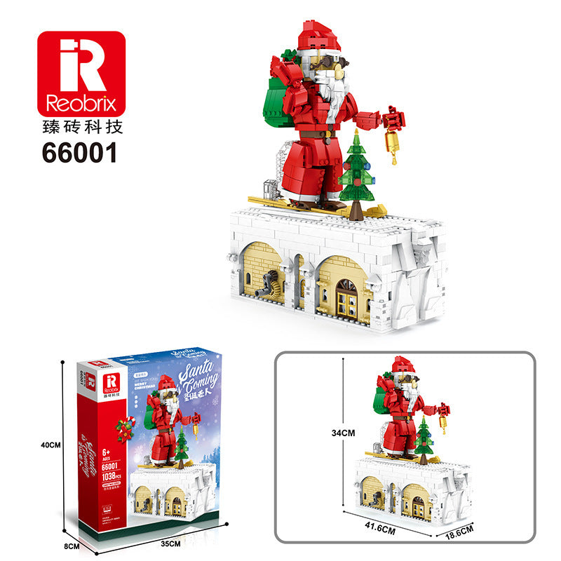 santa claus model with light - reobrix 66001 - 6