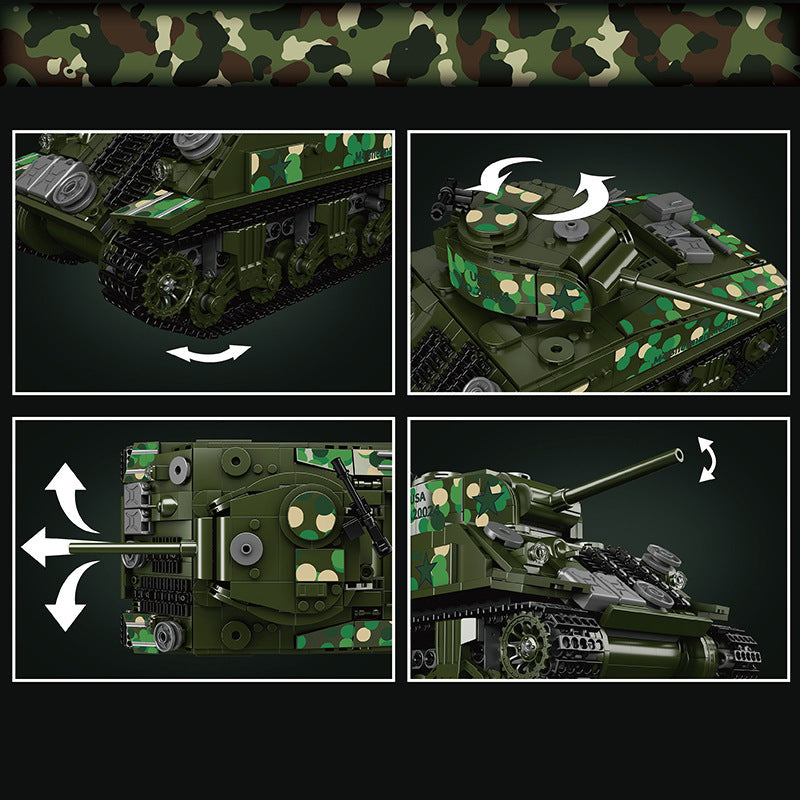 sherman m4 tank remote control building set - mouldking 20024 - 4
