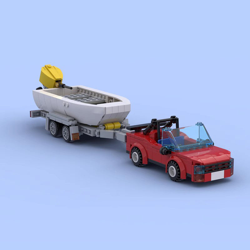 small boat with sports car building set | moc-76837 - 3