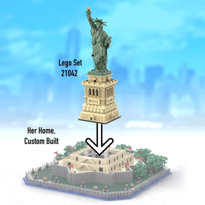 statue of liberty base building set for lego 21042 | moc-49317 - 2