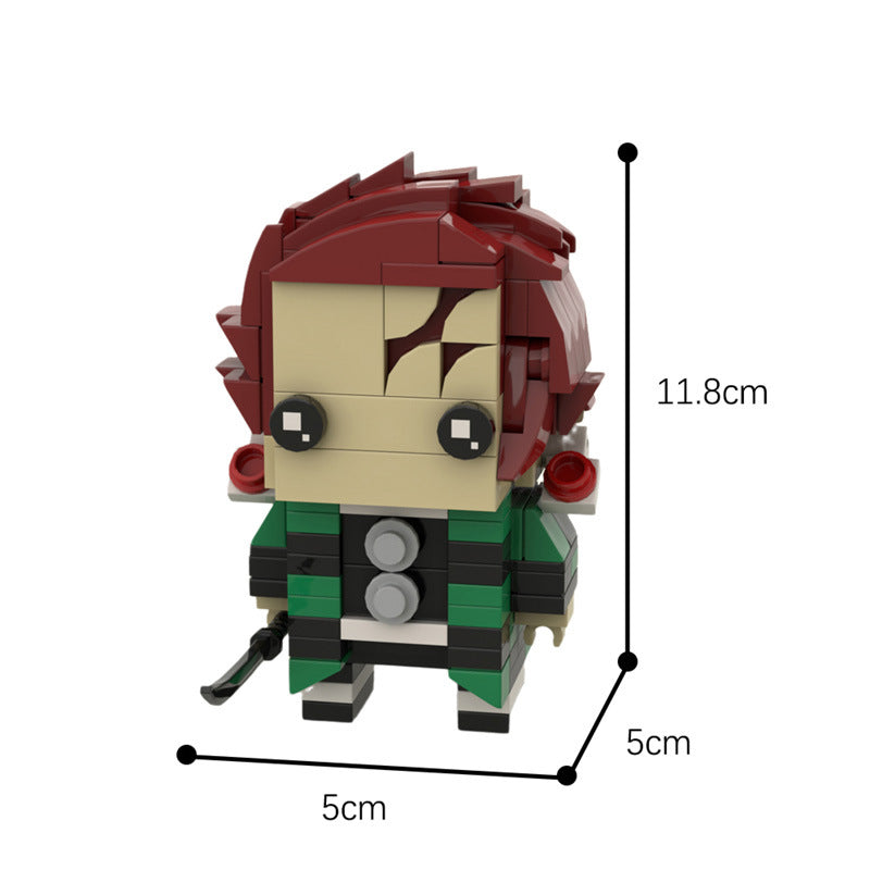 tanjiro brickheadz building set | demon slayer | moc-83344 - 2