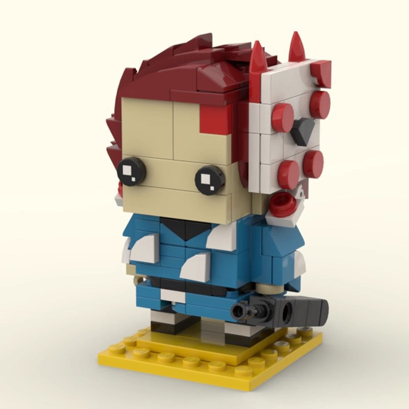 tanjiro cloud kimono brickheadz building set | moc-92441 - 4
