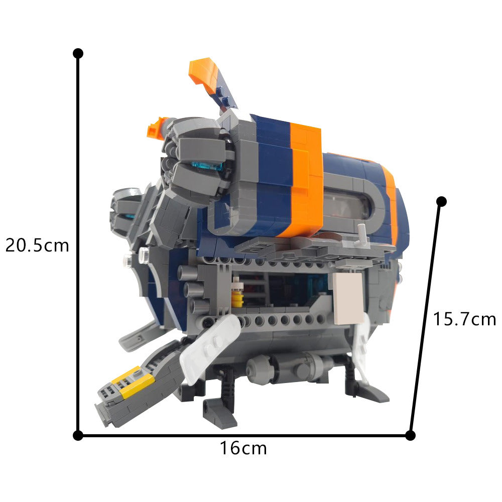 the blue fox spaceship building set | moc-158411 - 4