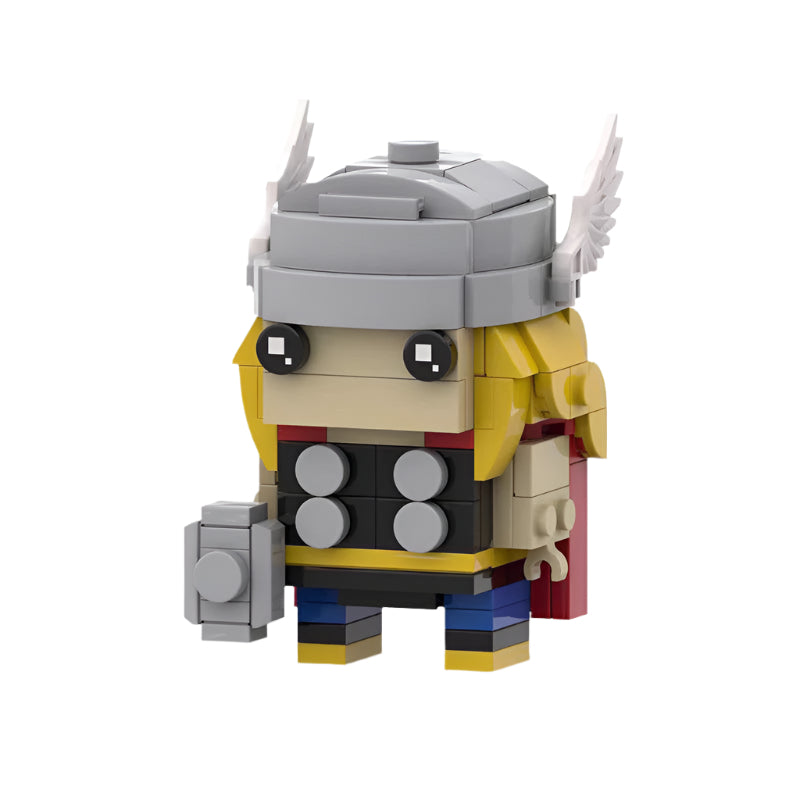 thor brickheadz building set | lego-compatible moc | marvel diy toy - 1