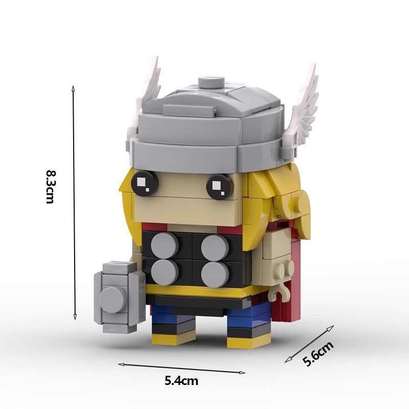 thor brickheadz building set | lego-compatible moc | marvel diy toy - 4