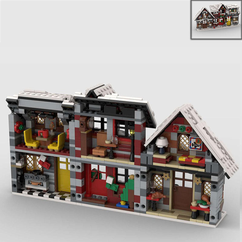 three little winter houses building set | moc-58700 - 2