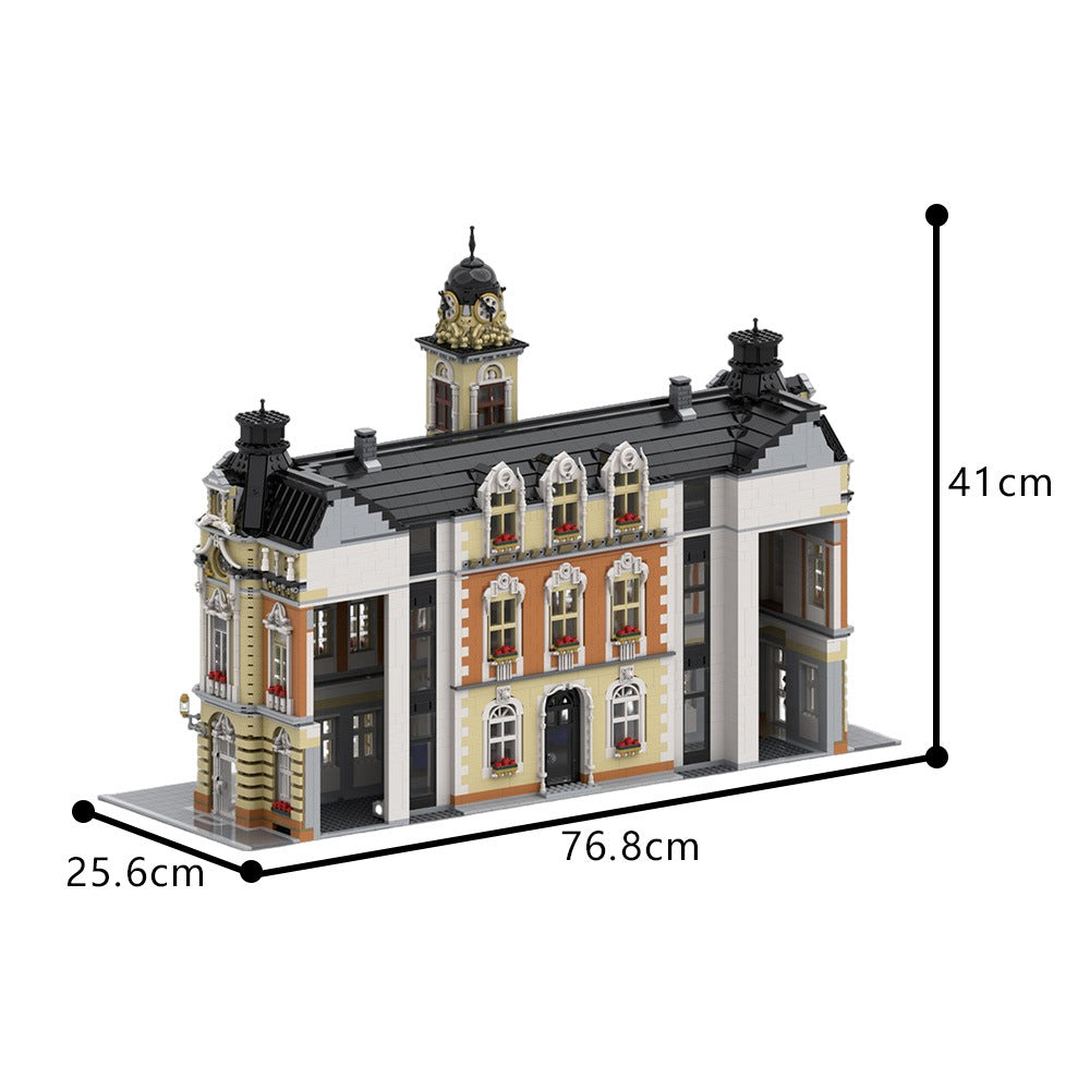 town hall building set | moc-197846 - 4